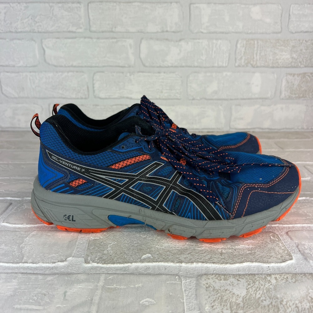 Asics Gel Venture 7 Mens 9.5 Extra Wide Blue Orange Trail Running Athletic
